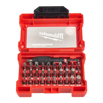 Zestaw bitów udarowych SHOCKWAVE w kasecie MILWAUKEE (32 szt.) (TTI-4932464240)