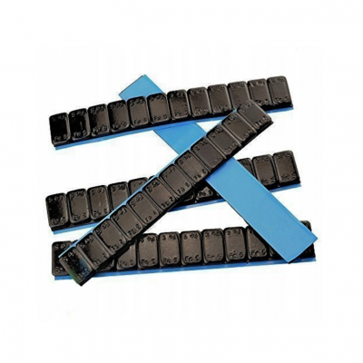 Ciężarek klejony stalowy czarny 60g (12x5g) szeroka taśma (1op/50 szt.) (FEADHES-5GX12-BLACK-BOX)