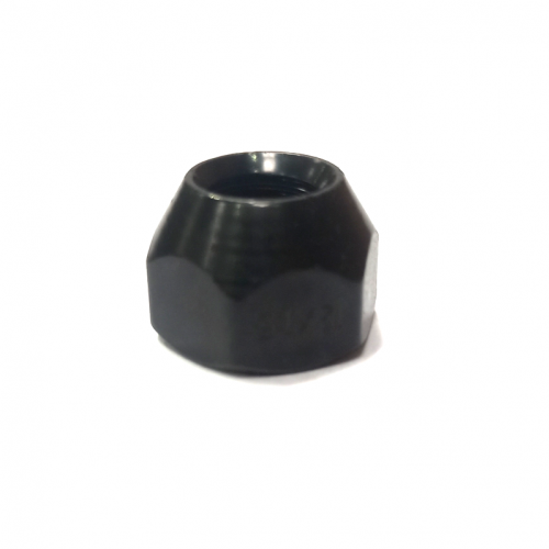 Nakrętka przelotowa czarna M12x1.50x15 21mm stożek (APZ12X1.50X15S21)